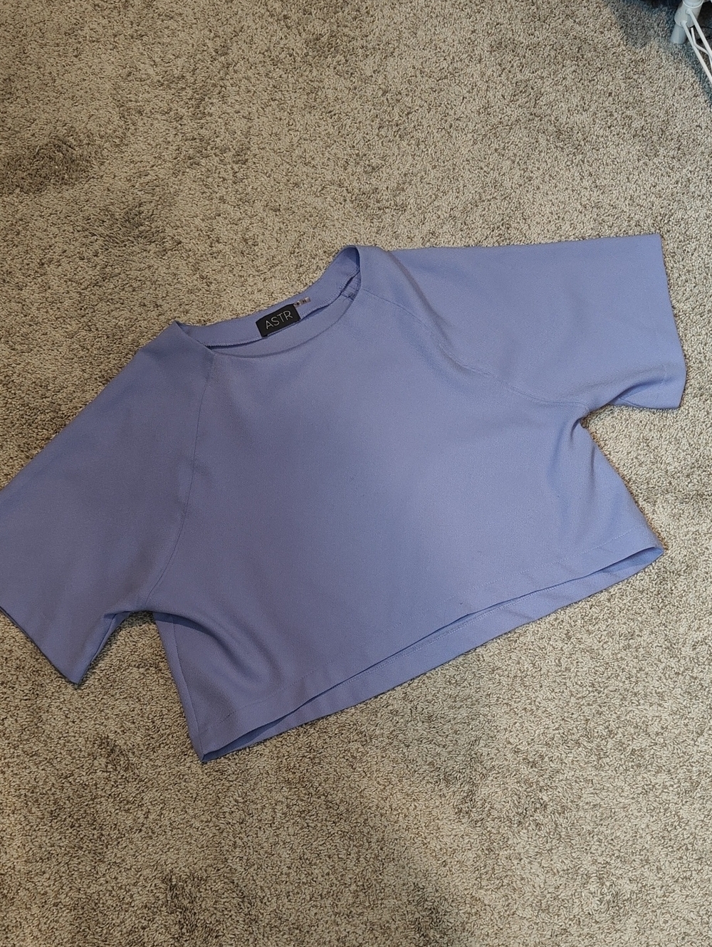 Astr Lilac Boxy Cropped Blouse